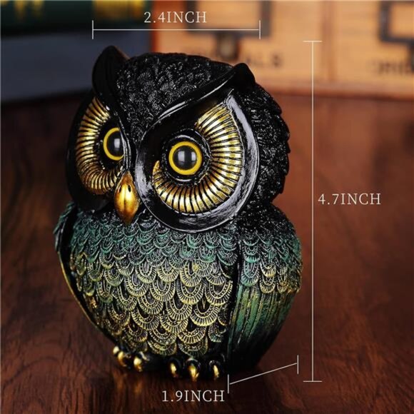 Owl Statue Home Decor Small Owl Figurines Shelves Decorations for Home - Picture 4 of 7